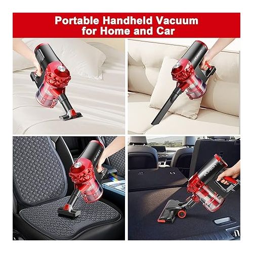  A200 Cordless Vacuum Cleaner Rechargeable, Powerful Multi Cyclone Bagless Vacuum with HEPA Filter, Lightweight Portable Stick Handheld Vacuum Cleaner for Home Hardwood Floor Tile