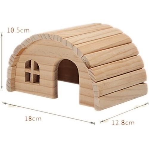  Natural Chewable Hamster Hideout Wooden Hut Lovely Fairy House for Dwarf Hamsters, Small,(7 x 5 x 4 inch)