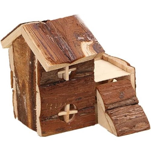  Natural Chewable Hamster Hideout Wooden Hut Play House, Small