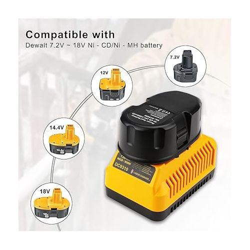  2Pack 6.0Ah Lithium Replacement for Dewalt 18V XRP Battery Ni-Cad DC9096 DC9098 DC9099 DE9039 DE9095 DE9096 DE9098 DW9095 DW9096 DW9098 DE9503 DC9182 with DC9310 Charger