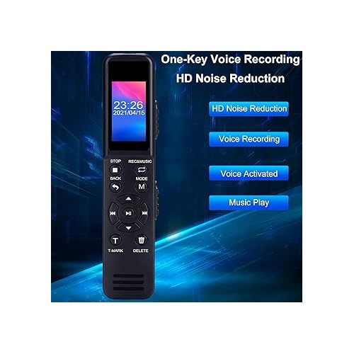  Digital Voice Recorder,1536kbps Quality,8GB Memory + 32GB TF Card Support, Password Protection,Voice Activated,Date/Time Stamp,25 Languages.Ideal Gift for Teachers, Students. Long-Time Recording