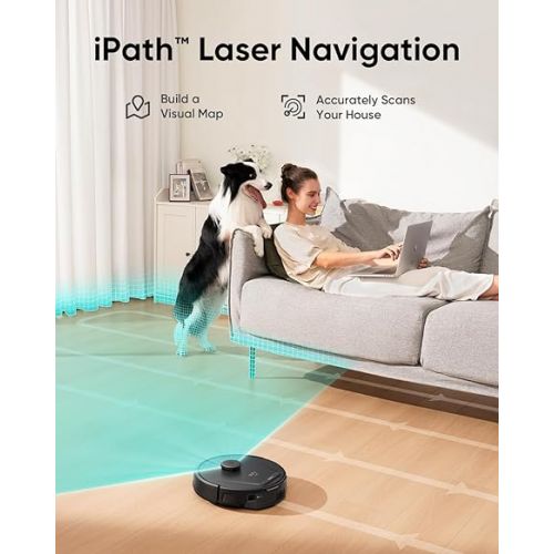  eufy L60 Robot Vacuum, Ultra Strong 5,000 Pa Suction, iPath Laser Navigation, for Deep Floor Cleaning, Ideal for Hair, Hard Floors