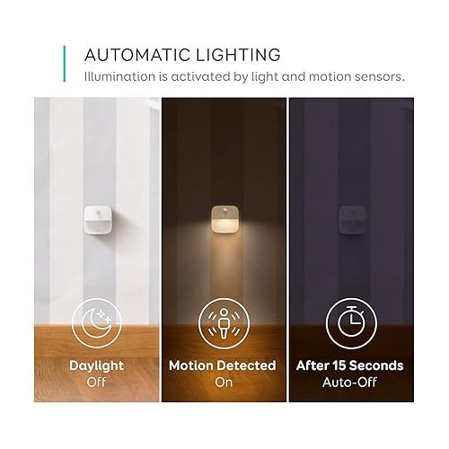  eufy by Anker, Stick-On Night Light, Warm White LED, Motion Sensor, Bedroom, Bathroom, Kitchen, Hallway, Stairs, Energy Efficient, Compact, 3-Pack