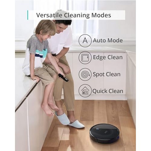  eufy BoostIQ RoboVac 11S MAX, Robot Vacuum Cleaner, Super Thin, Powerful Suction, Quiet, Self-Charging Robotic Vacuum Cleaner, Cleans Hard Floors to Medium-Pile Carpets, Black