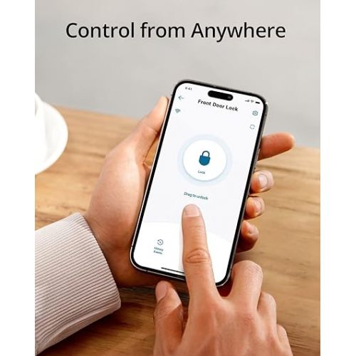  eufy Security Smart Lock C220, Fingerprint Keyless Entry Door Lock, Built-in Wi-Fi, App Remote Control, Front Door Smart Lock Deadbolt, 8Months Battery, Reliable Power, IP53 Waterproof, BHMA Grade 3