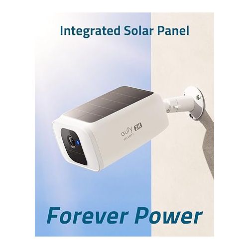  eufy Security SoloCam S230, Solar Security Cameras Wireless Outdoor, 2K Cameras for Home Security, Integrated Solar Panel, Spotlight, 2.4GHz Wi-Fi, No Monthly Fee.