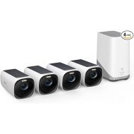 eufy Security eufyCam S330 (eufyCam 3) 4-Cam Kit, Security Camera Outdoor Wireless, 4K with Integrated Solar Panel, Face Recognition AI, Expandable Local Storage, Spotlight, No Monthly Fee