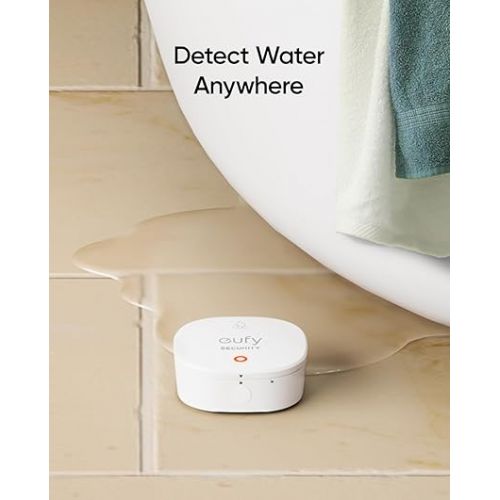  eufy Security Water and Freeze Sensor with Remote Alerts, IP65 Waterproof, 2-Year Battery Life, HomeBase Required, Compatible with HomeBase 2 and 3, Optional 24/7 Protection Service, App Control