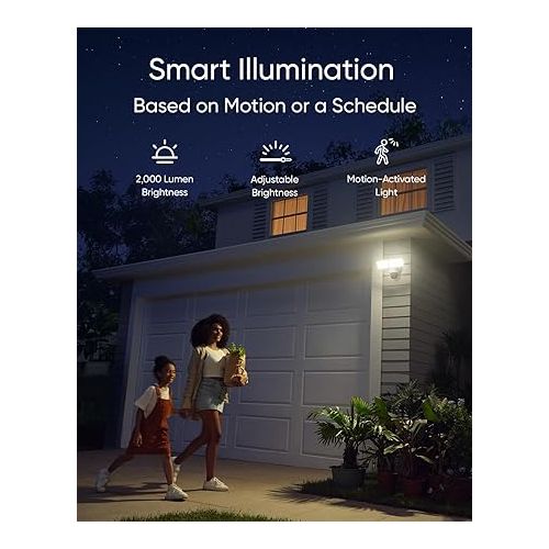  eufy Security Floodlight Camera E340 Wired,360° Pan and Tilt,24/7 Recording,Dual-Band Wi-Fi, 2,000 Lumens,Motion-Activated,Dual Camera,HomeBase 3 Compatible,Local Storage,No Monthly Fee (Renewed)