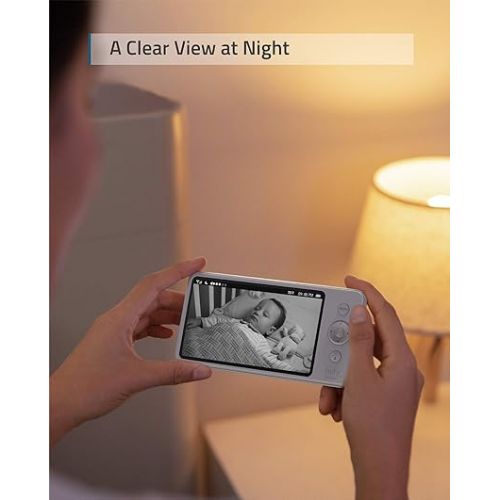  eufy Security Spaceview Video Baby Monitor E110 with Camera and Audio, Security Camera, 720p HD Resolution, Night Vision, 5