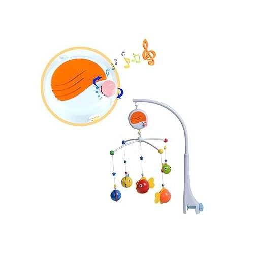  Fisca Baby Musical Crib Mobile, Infant Bed Decoration Toy Hanging Rotating Bell with Melodies Dual Purpose (Mobile & Bath Toy)