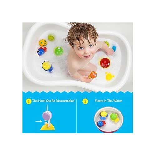  Fisca Baby Musical Crib Mobile, Infant Bed Decoration Toy Hanging Rotating Bell with Melodies Dual Purpose (Mobile & Bath Toy)