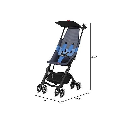  gb Pockit Air All Terrain Ultra Compact Lightweight Travel Stroller with Breathable Fabric in Night Blue , 28x17.5x39.8 Inch (Pack of 1)