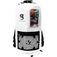 geckobrands Hydroner 20L Waterproof Dry Bag Backpack - Lightweight Travel Bag with Clear Phone Pouch for Outdoor Activities.