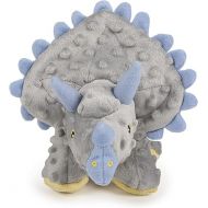 goDog Dinos Frills Squeaky Plush Dog Toy, Chew Guard Technology - Gray, Large