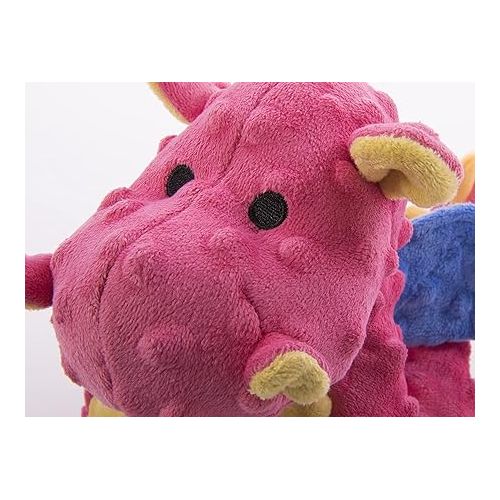  goDog Bubble Plush Dragons Squeaky Dog Toy, Chew Guard Technology - Coral, Large