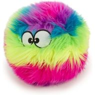goDog Furballz Squeaky Plush Ball Dog Toy, Chew Guard Technology - Rainbow, Large
