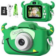 Goopow Kids Camera Toys for 3-8 Year Old Boys,Children Digital Video Camcorder Camera with Cartoon Soft Silicone Cover, Best Chritmas Birthday Festival Gift for Kids - 32G SD Card Included