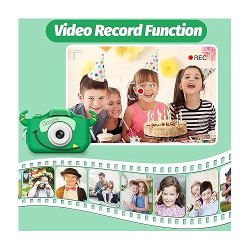  Goopow Kids Camera Toys for 3-8 Year Old Boys,Children Digital Video Camcorder Camera with Cartoon Soft Silicone Cover, Best Chritmas Birthday Festival Gift for Kids - 32G SD Card Included