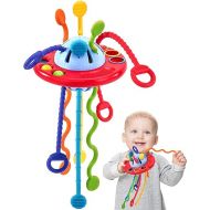 Toys for 1 Year Old Boy Birthday Gift - Silicone Pull String Toy for Toddlers 1-3 - Baby Fidget Montessori Toys for 1 Year Old - Sensory Plane Travel Toys for Toddlers 1-3