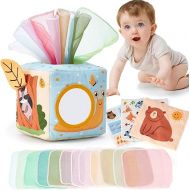 hahaland Baby Tissue Box Toy - Baby Toys 6-12 Months - Montessori Toys for 6 Month Old Must Haves - Baby Boy Girl Shower Gifts for Babies 6 9 12 18 Months Old