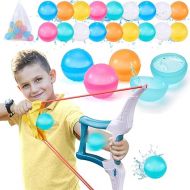 Reusable Water Balloons with Launcher-20 PCS Refillable Water Ball Quick Fill for Summer Beach Toys Outdoor Activities Pool Toy for Boys Girl Age 3 4 5 6 7 8+ for Party Yard Water Fight Game