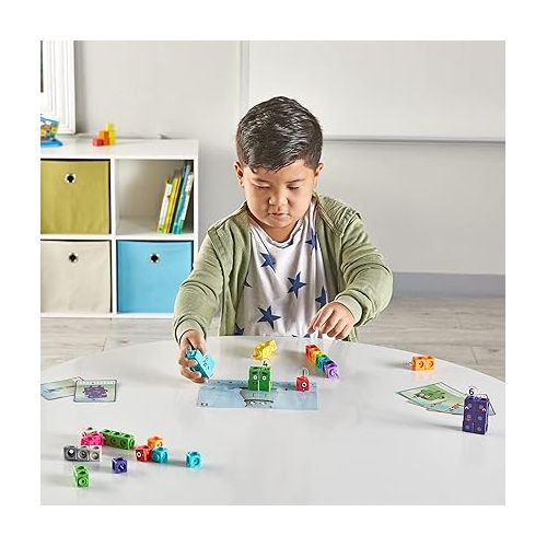  hand2mind MathLink Cubes Numberblocks 1-10 Activity Set, 30 Preschool Learning Activities, Counting Blocks, Linking Cubes, Educational Toys for Kids, Number Games, Math Manipulatives Kindergarten