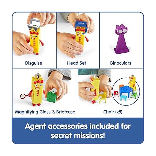 hand2mind Numberblocks Super Secret Step Squad Headquarters Play Set, Toddler Doll House, Clubhouse Dollhouse, Action Figure House, Cartoon Character Toys, Imaginative Toys