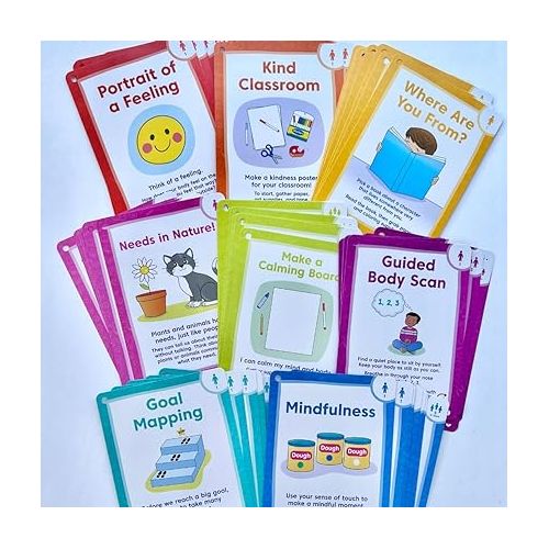  hand2mind Social Emotional Task Cards for Ages 3+, Social Emotional Learning, Play Therapy Toys for Counselors, Social Skills Activities for Kids, Conversation Starters, Emotional Regulation for Kids