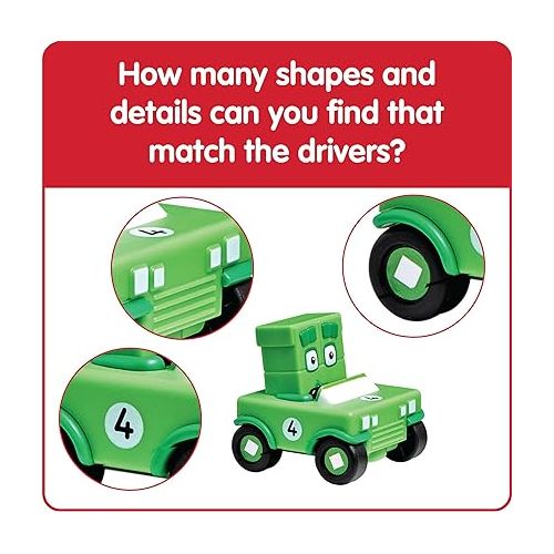  hand2mind Numberblocks Mini Vehicles, Toy Vehicle Playsets, Small Race Car Toy, Cartoon Character Toys, Collectible Action Figures for Kids, Toddler Imaginative Play Toys