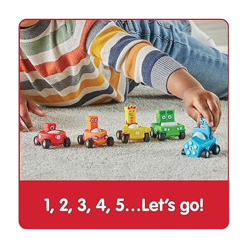  hand2mind Numberblocks Mini Vehicles, Toy Vehicle Playsets, Small Race Car Toy, Cartoon Character Toys, Collectible Action Figures for Kids, Toddler Imaginative Play Toys