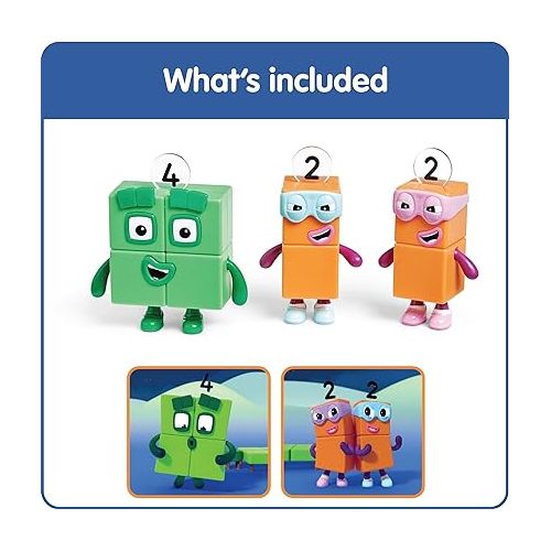  hand2mind Numberblock Four and The Terrible Twos, Cartoon Action Figure Set, Toy Figures, Play Figure Playsets, Small Figurines for Kids, Number Toys, Math Toys for Kids 3-5, Birthday Gifts for Kids