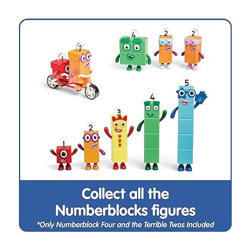  hand2mind Numberblock Four and The Terrible Twos, Cartoon Action Figure Set, Toy Figures, Play Figure Playsets, Small Figurines for Kids, Number Toys, Math Toys for Kids 3-5, Birthday Gifts for Kids