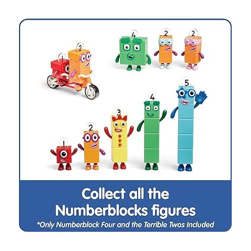  hand2mind Numberblocks Four and The Terrible Twos, Toy Figures Collectibles, Small Cartoon Figurines for Kids, Mini Action Figures, Character Play Figure Playsets, Imaginative Toys