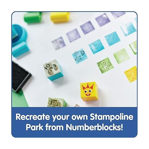  hand2mind Numberblocks Stampoline Park Stamp Activity Set, 20 Kids Stamps, 12 Washable Ink Pads, Number Toys, Preschool Math Toys, Counting Toys, Kids Arts and Crafts, Birthday Gifts for Kids
