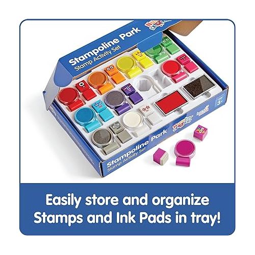  hand2mind Numberblocks Stampoline Park Stamp Activity Set, 20 Kids Stamps, 12 Washable Ink Pads, Number Toys, Preschool Math Toys, Counting Toys, Kids Arts and Crafts, Birthday Gifts for Kids