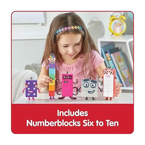  hand2mind Numberblocks Friends Six to Ten Figures, Cartoon Action Figure Set, Toy Figures, Play Figure Playsets, Small Figurines for Kids, Number Toys, Math Toys for Kids 3-5, Birthday Gifts for Kids