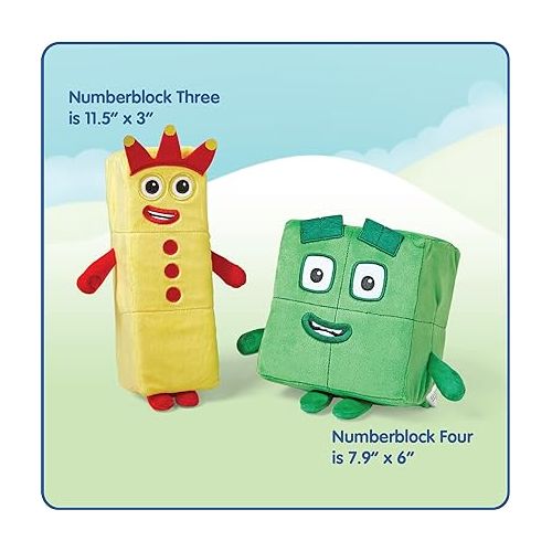  hand2mind Numberblocks Three and Four Playful Pals, Small Plush Figure Toys, Cute Plushies, Stuffed Toys, Preschool Number Toys, Math Learning Toys, Toddler Imaginative Play, Birthday Gifts for Kids