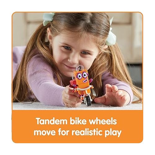  hand2mind Numberblocks One and Two Bike Adventure, Cartoon Action Figure Set, Toy Figures, Toy Vehicle Playsets, Small Figurines for Kids, Number Toys, Math Toys for Kids 3-5, Birthday Gifts for Kids