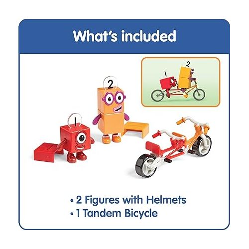  hand2mind Numberblocks One and Two Bike Adventure, Cartoon Action Figure Set, Toy Figures, Toy Vehicle Playsets, Small Figurines for Kids, Number Toys, Math Toys for Kids 3-5, Birthday Gifts for Kids