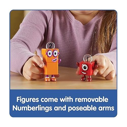  hand2mind Numberblocks One and Two Bike Adventure, Cartoon Action Figure Set, Toy Figures, Toy Vehicle Playsets, Small Figurines for Kids, Number Toys, Math Toys for Kids 3-5, Birthday Gifts for Kids