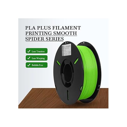  PLA Filament Pro Apple Green, PLA Plus 3D Printing Filament 1.75mm, Upgraded Toughness Neat Winding,Dimensional Accuracy +/-0.03mm, 2.2lbs(1kg)/Spool,Fit Most 3D Printer