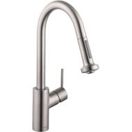 hansgrohe Talis S² Stainless Steel High Arc Kitchen Faucet, Kitchen Faucets with Pull Down Sprayer, Faucet for Kitchen Sink, Magnetic Docking Spray Head, Stainless Steel Optic 14877801