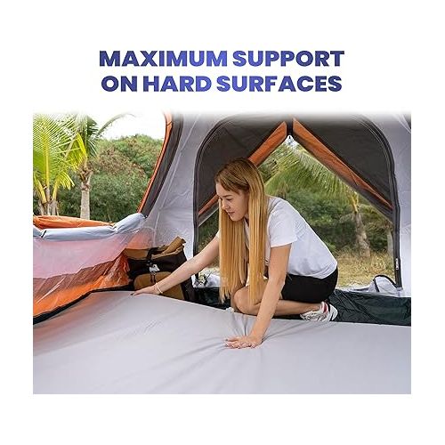  Matrix Comfort-Cell Memory Foam Camping Mattress Pad, CertiPUR-US Roll Up Mattress, Cot Mattress Pad, Guest Bed Roll for Sleepover, Floor Sleeping Mat Pad for Car Camping, Travel Sleep Mat