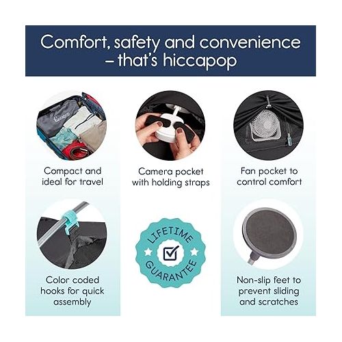  Hiccapop Blackout Tent for Pack and Play, Baby Sleep Pod, Baby Crib Tent, Blackout Canopy Crib Cover, Sleep Pod for Kids with Monitor, Pack and Play Blackout Cover, Pack and Play Tent