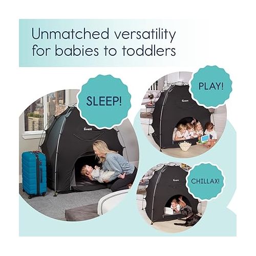  Hiccapop Blackout Tent for Pack and Play, Baby Sleep Pod, Baby Crib Tent, Blackout Canopy Crib Cover, Sleep Pod for Kids with Monitor, Pack and Play Blackout Cover, Pack and Play Tent