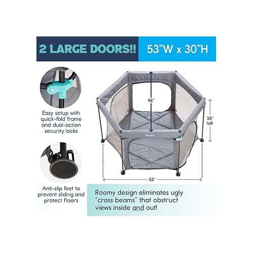  hiccapop Playpod Portable Play Yard - Indoor/Outdoor Travel Playpen for Babies