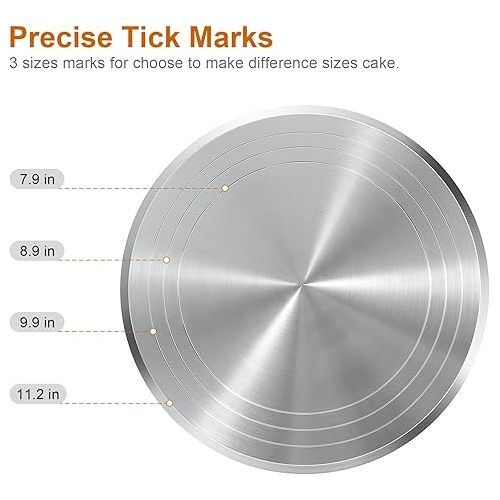  12'' Cake Stand, Cake Spinner Cake Decorating Supplies, Round Decorating Turntable Revolving Aluminum Table Holder Baking Display Tray Plate Tools Accessories for Birthday Wedding Party