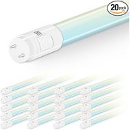 20 Pack 3CCT 4FT LED T8 Hybrid Type A+B Light Tube, 18W, 4000K/5000K/6500K Selectable, Plug & Play or Ballast Bypass, Single or Double End Powered, 2300lm, Frosted Cover, T8 T10 T12, 120-277V, UL, FCC