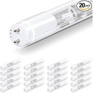 hykolity 20 Pack 4FT LED T8 Hybrid Type A+B Light Tube, 18W, Plug & Play or Ballast Bypass, Single-Ended OR Double-Ended, 5000K, 2400lm, Frosted Cover, T8 T10 T12 for G13, 120-277V, UL Listed